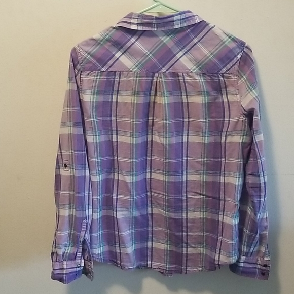 Arizona Jean Company Purple, Blue and Green Flanne - Picture 2 of 5